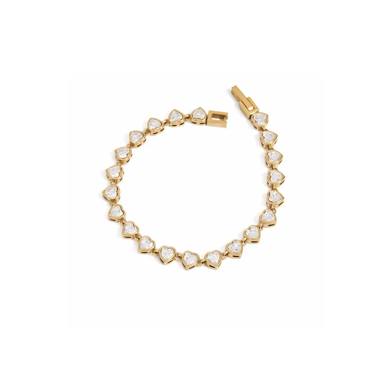 Heart CZ Tennis Bracelet