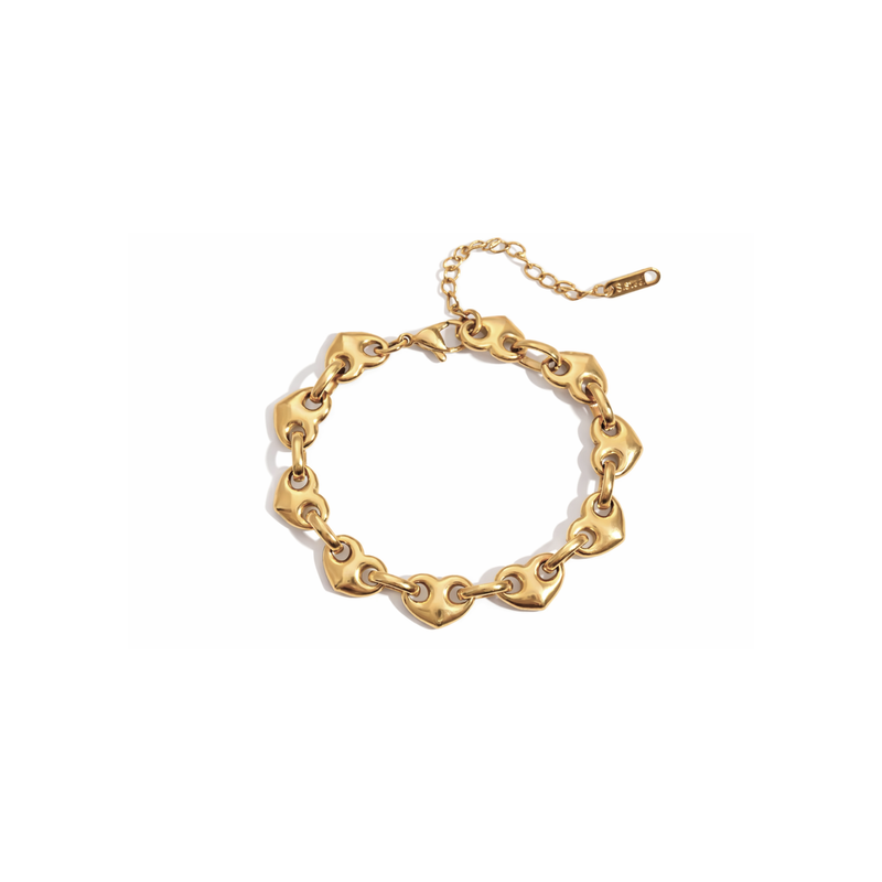 The Gold Heart Link Bracelet