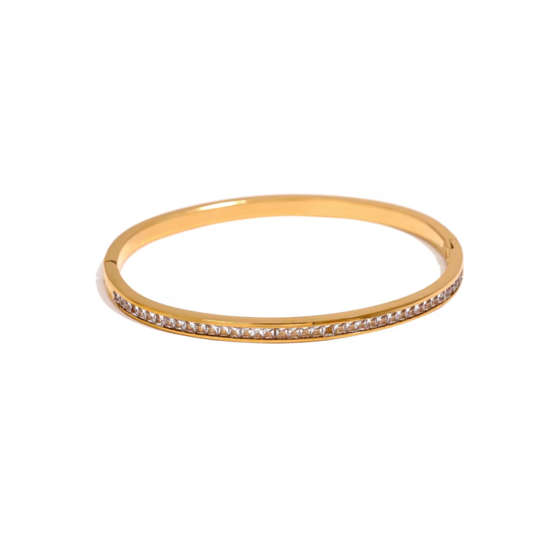 Square Cut CZ Bangle