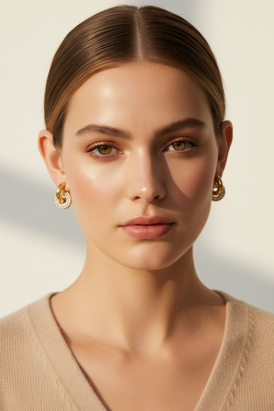 Pave Loop Earrings