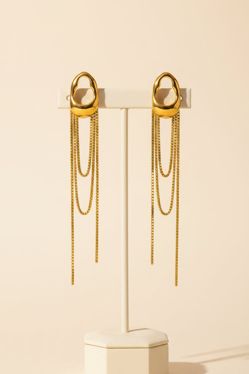Drop Chain Earrings (Gold or Silver)