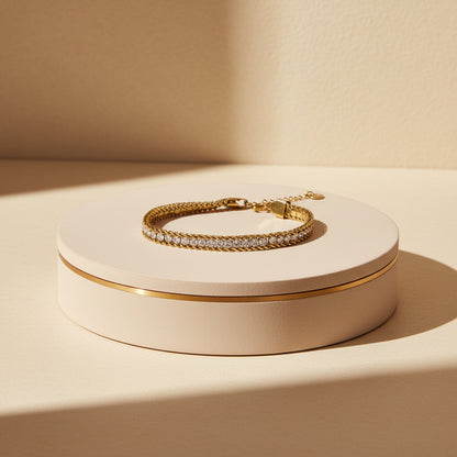 Layered CZ Chain Bracelet