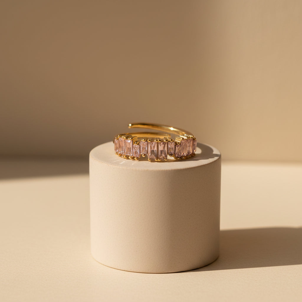 The Amora Crystal Ring (Green, Pink & White)
