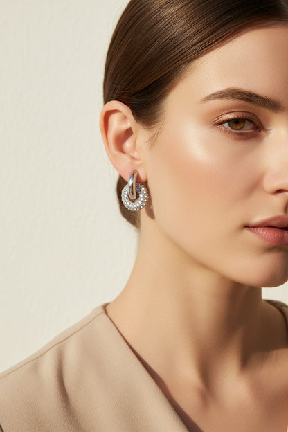 Pave Loop Earrings