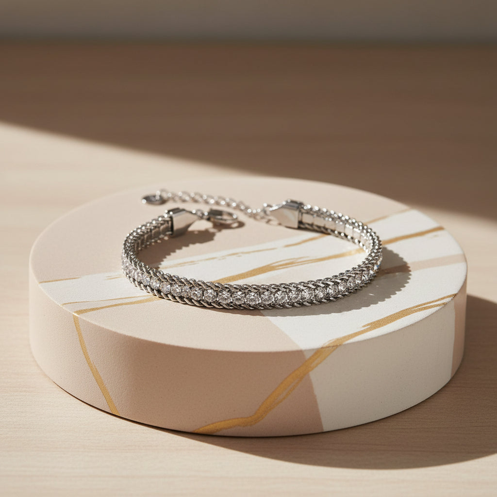 Layered CZ Chain Bracelet